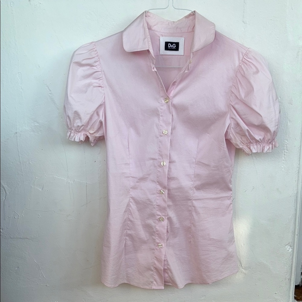 D&G Light Pink Button-Up Blouse